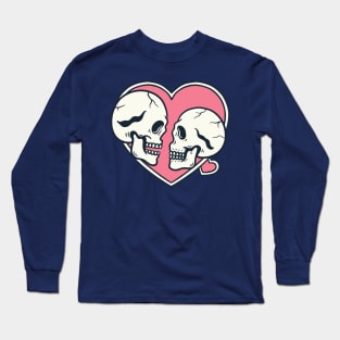 Romantic Skull Pink Long Sleeve T-Shirt